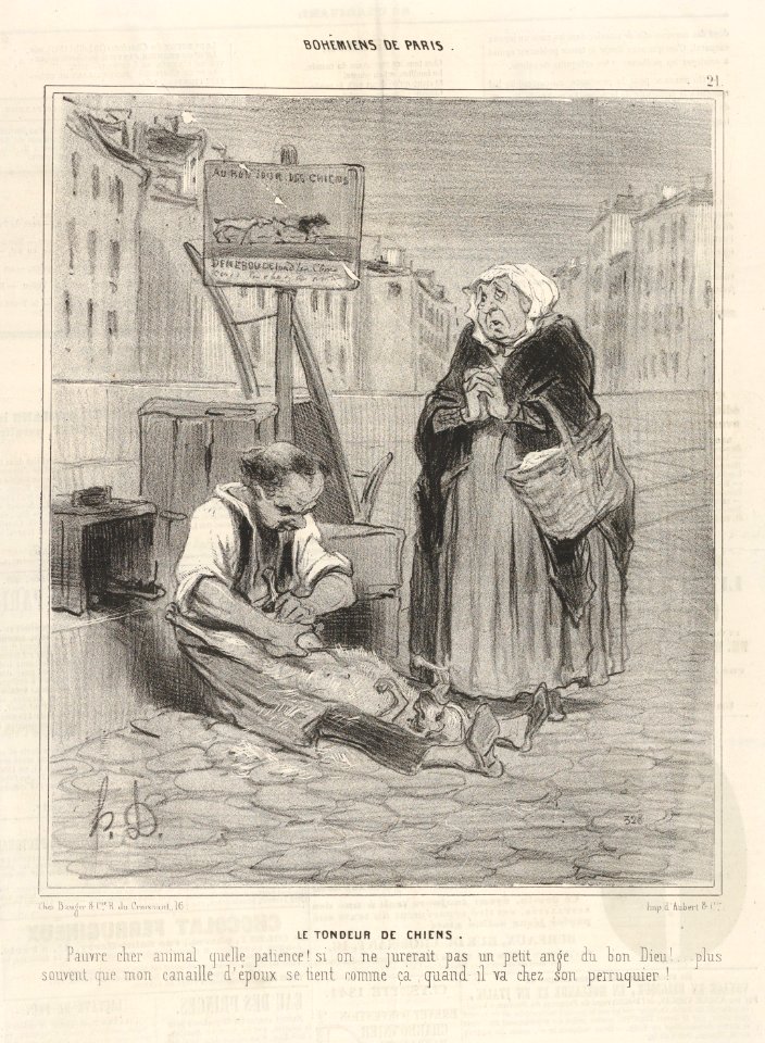 Le Tondeur de chiens, plate 21 from the series Bohémiens de Paris, published in Le Charivari MET DP832859