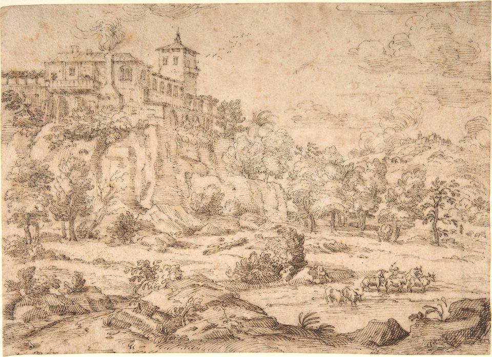Landscape with Hilltop Villa MET DP806611