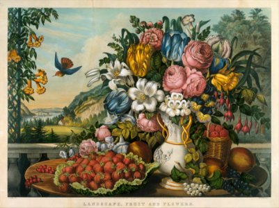 Landscape – Fruit and Flowers MET DT9294. Free illustration for personal and commercial use.