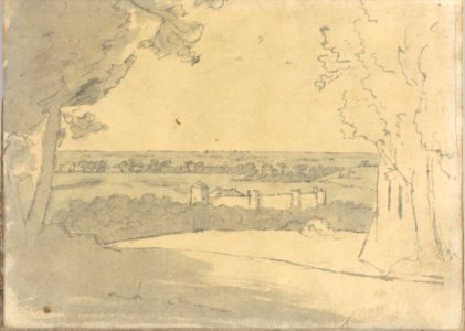 Landscape with a Distant Buildings (Smaller Italian Sketchbook, leaf 23 recto) MET DP269433