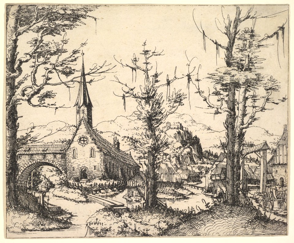Landscape with Small Church and Arch over Stream (counterproof) MET DP823097