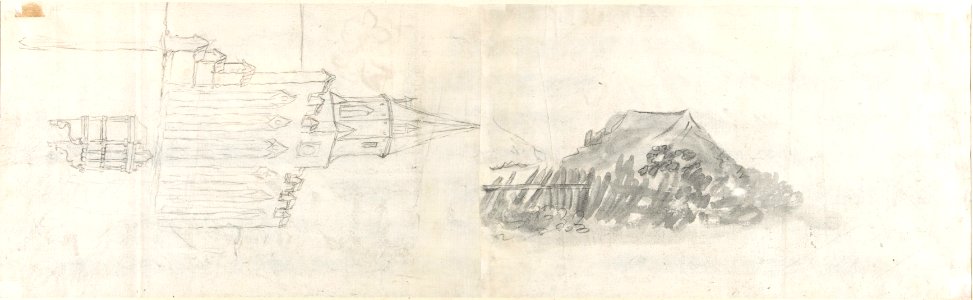 Landscape with a Mill (recto); A Steepled Façade and Farm House (verso) MET DP805336