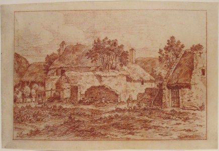 Landscape With a Farmyard, Thatched-Roofed Buildings and a Peasant Woman MET 1975.131.124