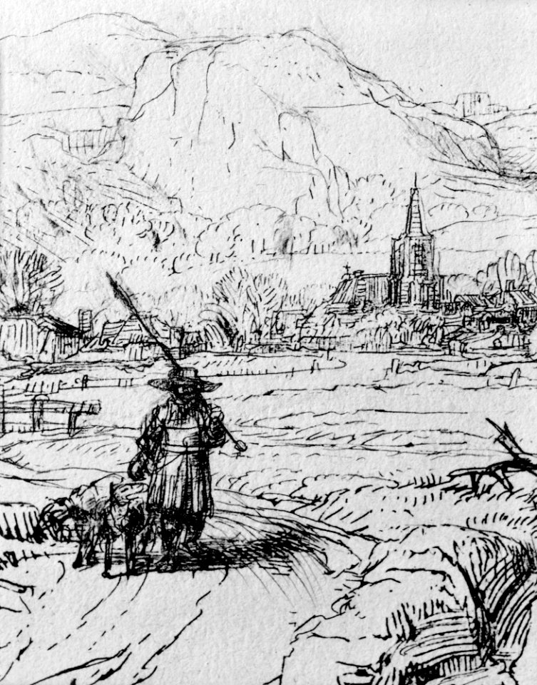 Landscape with a shepherd and a dog MET MM10554