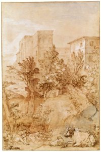 Landscape with a Large Villa on a Hilltop MET DR213