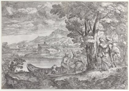 Landscape with the flight into Egypt Met DP885633