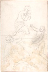 Kneeling Female Nude and Two Studies of Angels MET DP802904