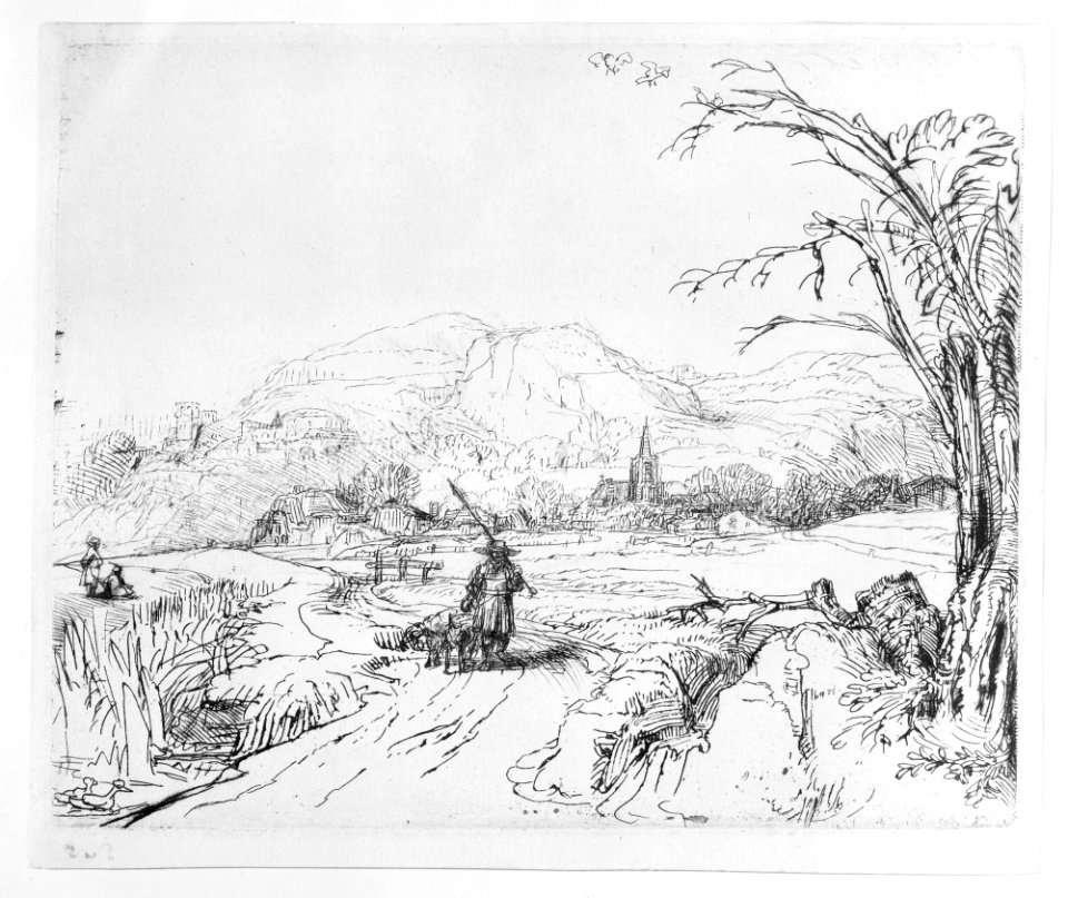 Landscape with a shepherd and a dog MET MM10459