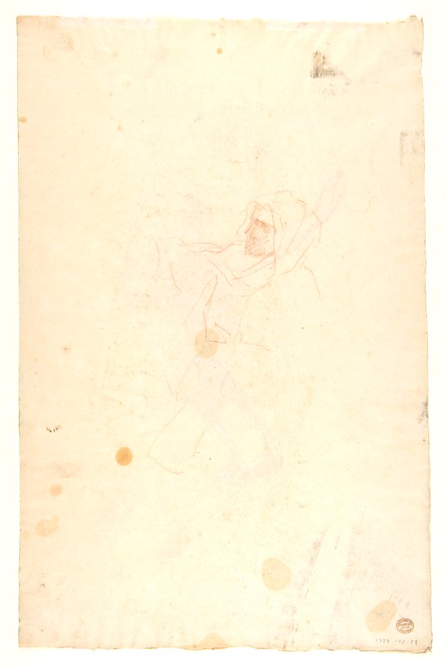 Kneeling Woman (lower register); verso- Kneeling Woman (lower register); (studies for wall paintings in the Chapel of Saint Remi, Sainte-Clotilde, Paris, 1858) MET DP812070