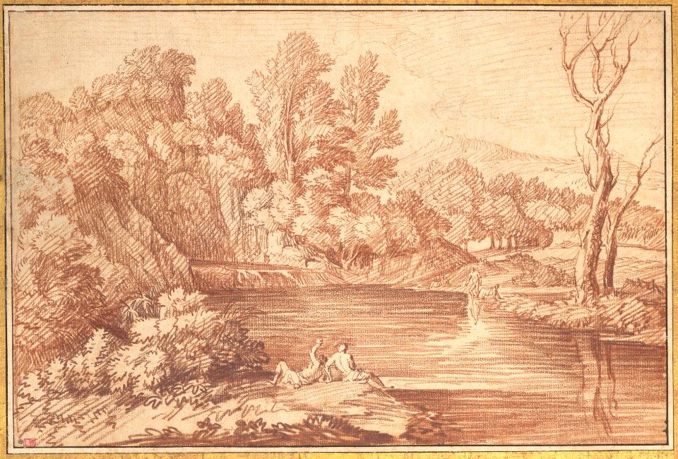 Landscape with Figures on the Bank of a River MET DP152868