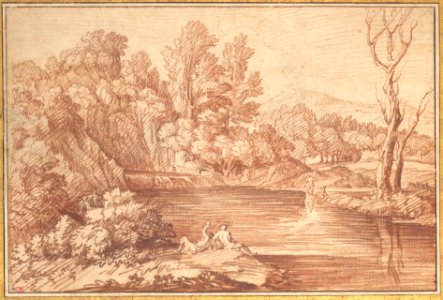 Landscape with Figures on the Bank of a River MET DP152868