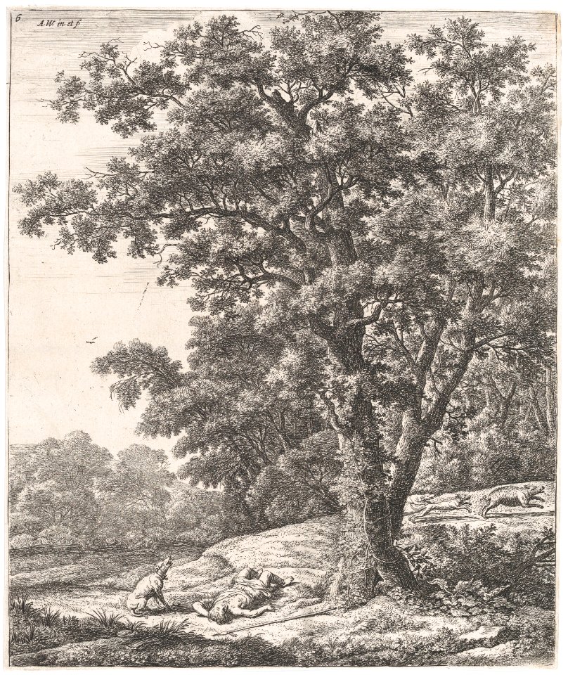 Landscape with the Death of Adonis, from the Series of Six Mythological Scenes MET DP876282
