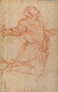 Kneeling Male Figure with Outstretched Arms (recto); Semi-Nude Seated Male Figure seen from Behind (verso) MET 1994.331 RECTO