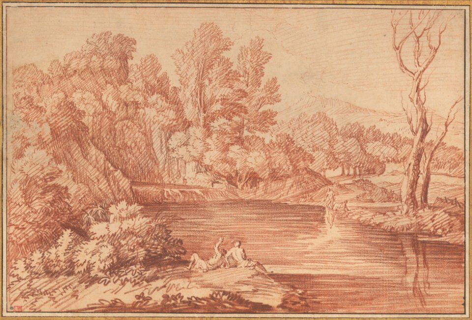 Landscape with Figures on the Bank of a River MET DP219113