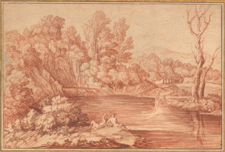 Landscape with Figures on the Bank of a River MET DP219113
