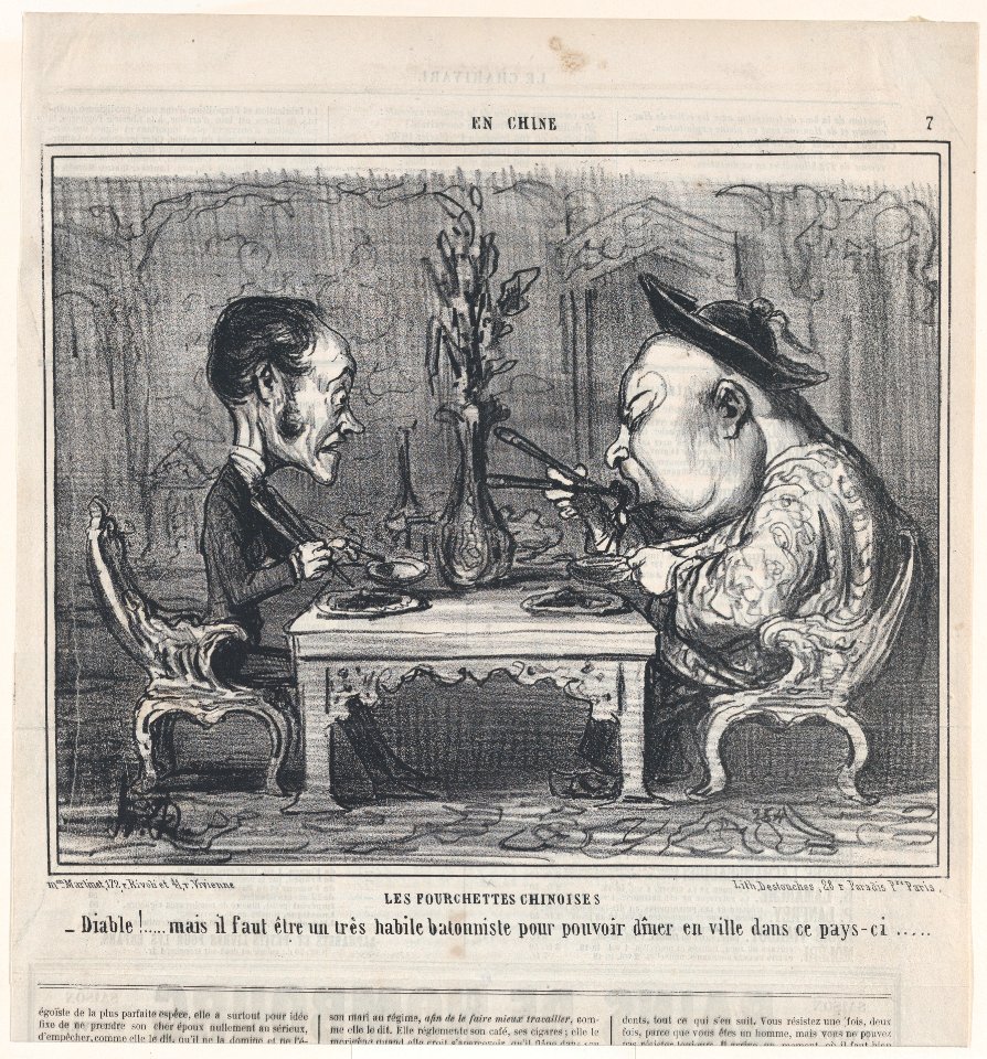 Les Fourchettes Chinoises, from En Chine, published in Le Charivari, December 27, 1858 MET DP876708