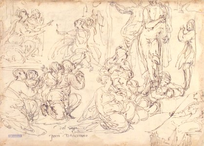 Kneeling, Seated and Standing Figures (recto); Seated, Kneeling and Reclining Figures (verso) MET 1975.131.44 RECTO