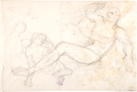 Kneeling Female Nude and Two Studies of Angels MET DP802905