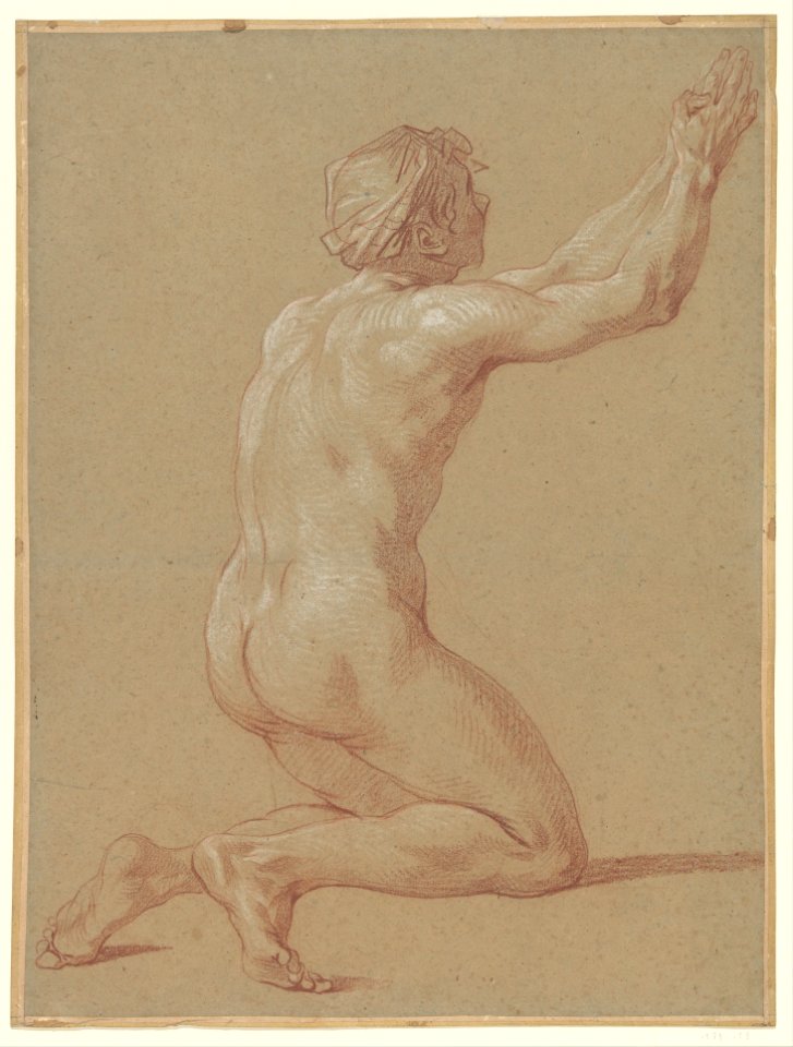 Kneeling Nude Youth with Raised Clasped Hands MET DP213775