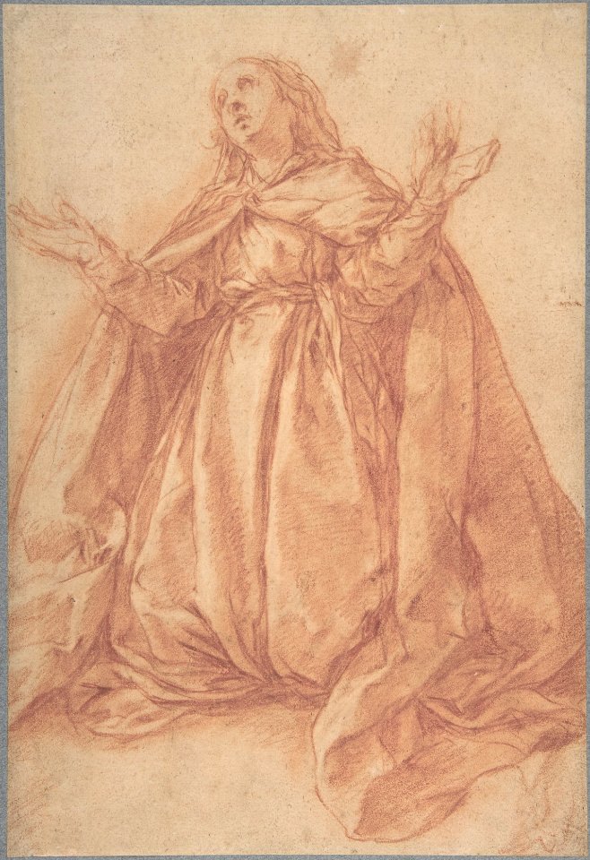 Kneeling Female Figure with Upraised Arms MET DP801121