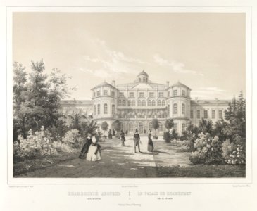 Le Palais de Znamensky près de Peterhof, from the series Vues pittoresques des palais & jardins impériaux aux environs de St. Petersbourg MET DP841032