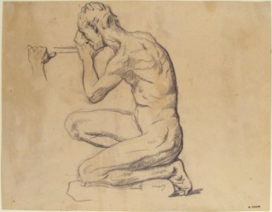 Kneeling Nude Male Figure, Facing Left MET 1983.306