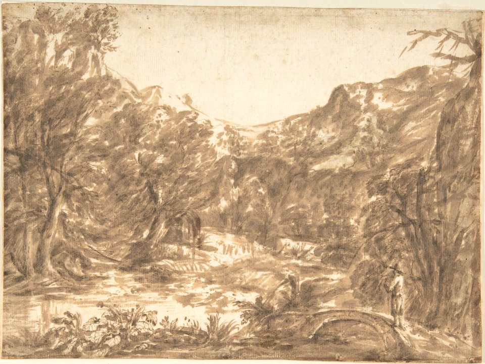 Landscape with Figure Standing on a Bridge MET DP802968