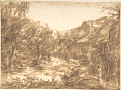 Landscape with Figure Standing on a Bridge MET DP802968