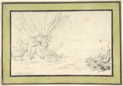 Landscape with Seated Shepherd and Dog MET DP807927