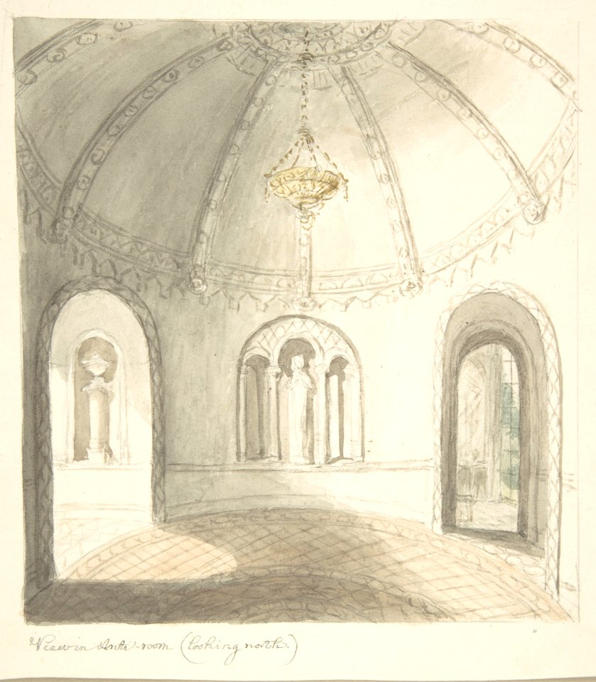 Lea Castle, Worcestershire, View in Ante-room, Looking North MET DP805395