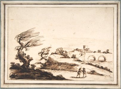 Landscape with Figures and a Two-Arched Bridge MET DP810224