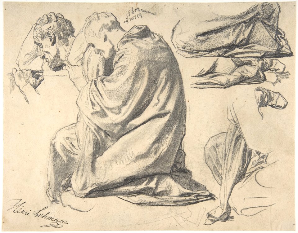 Kneeling Draped Male Figure, Facing Left MET DP807357