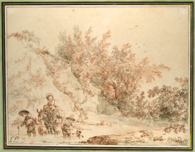 Landscape with Peasants Fording a Stream MET DP119732