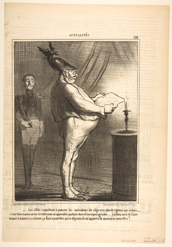 Les allies s'apprètent à pousser les opérations du siège avec plus de vigueur que jamais…, from Actualités, published in Le Charivari, February 26, 1855 MET DP818598