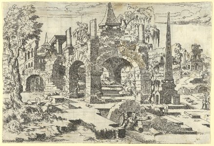 Landscape with Arched Tomb and an Obelisk MET DP855041