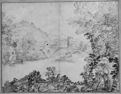 Landscape with a Bridge and Two Figures MET 177351