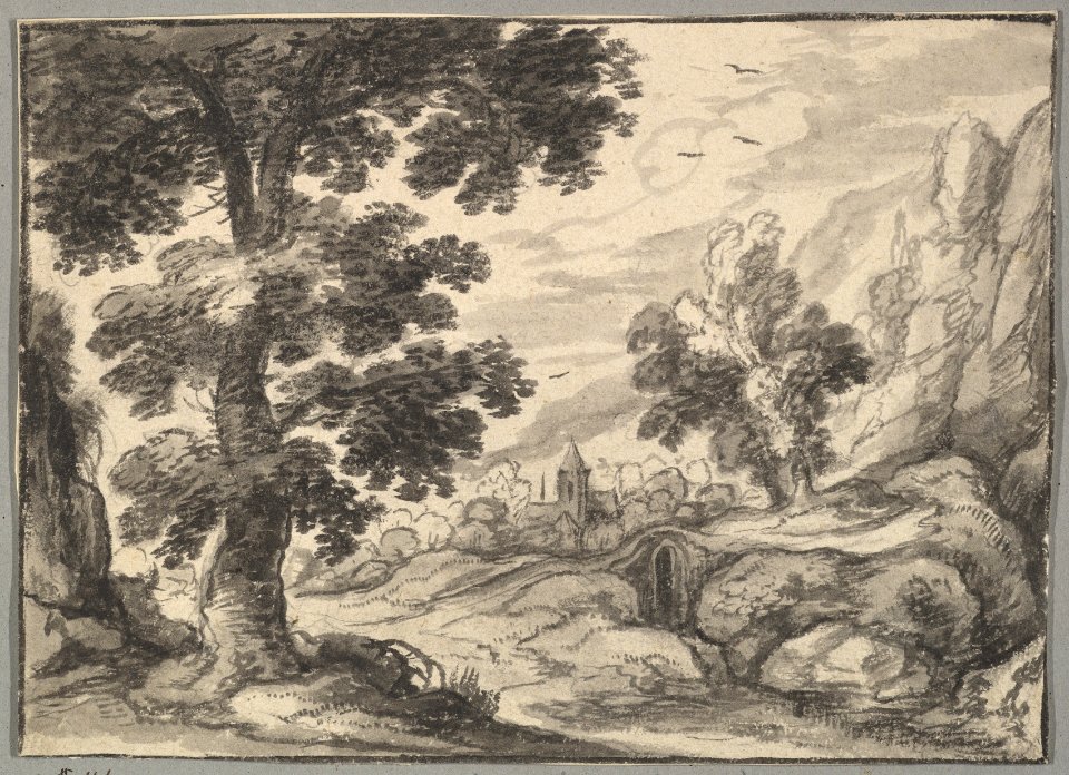 Landscape with a Bridge and a Village Church MET DP827295