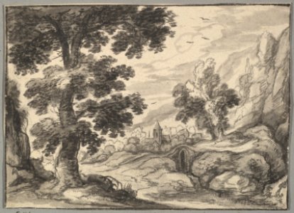 Landscape with a Bridge and a Village Church MET DP827295