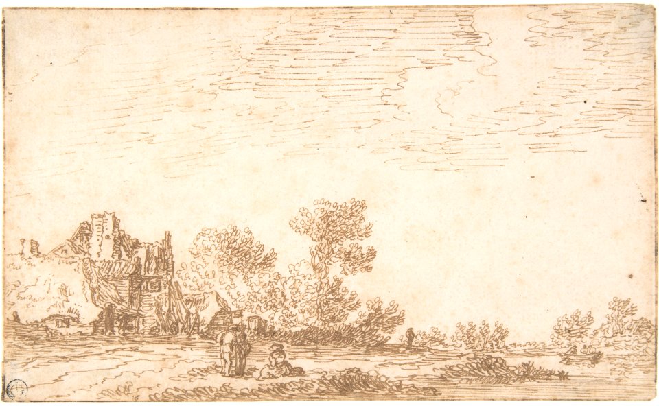 Landscape with River and Three Figures MET DP800374
