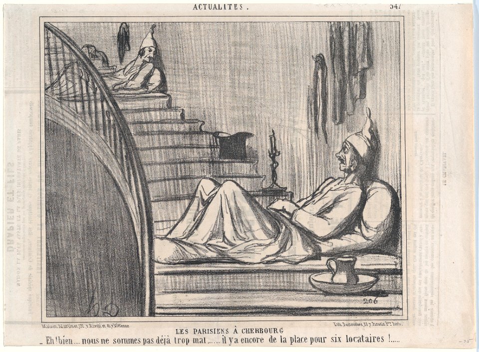 Les Parisiens à Cherbourg, from Actualités, published in Le Charivari, August 16-17, 1858 MET DP876716