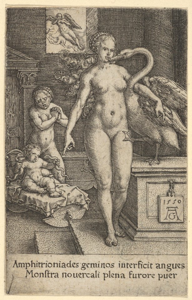 Leda with the Swan and Hercules as a Child, from The Labors of Hercules MET DP836683