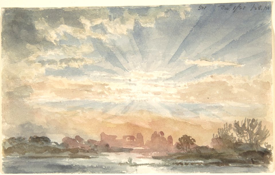 Landscape with Rising Sun, December 1, 1828, 8-30 a.m. MET DP804265