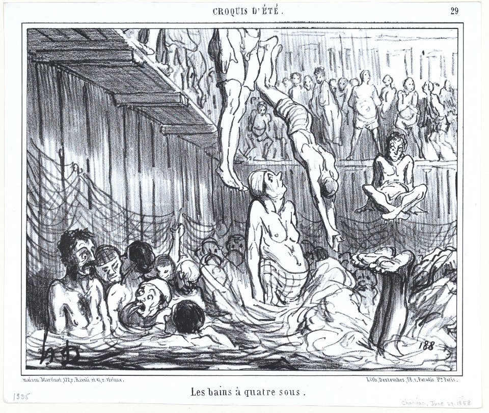 Les bains à quatre sous, from Croquis d'Été, published in Le Charivari, June 29, 1858 MET DP876707