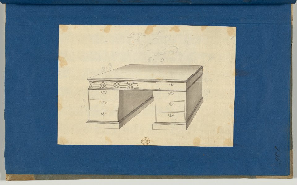 Library Table, from Chippendale Drawings, Vol. II MET DP-14176-024