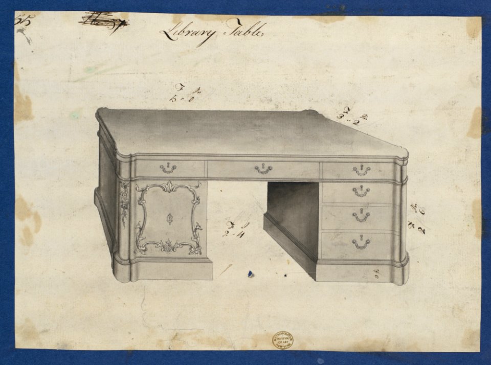 Library Table, from Chippendale Drawings, Vol. II MET DP104287
