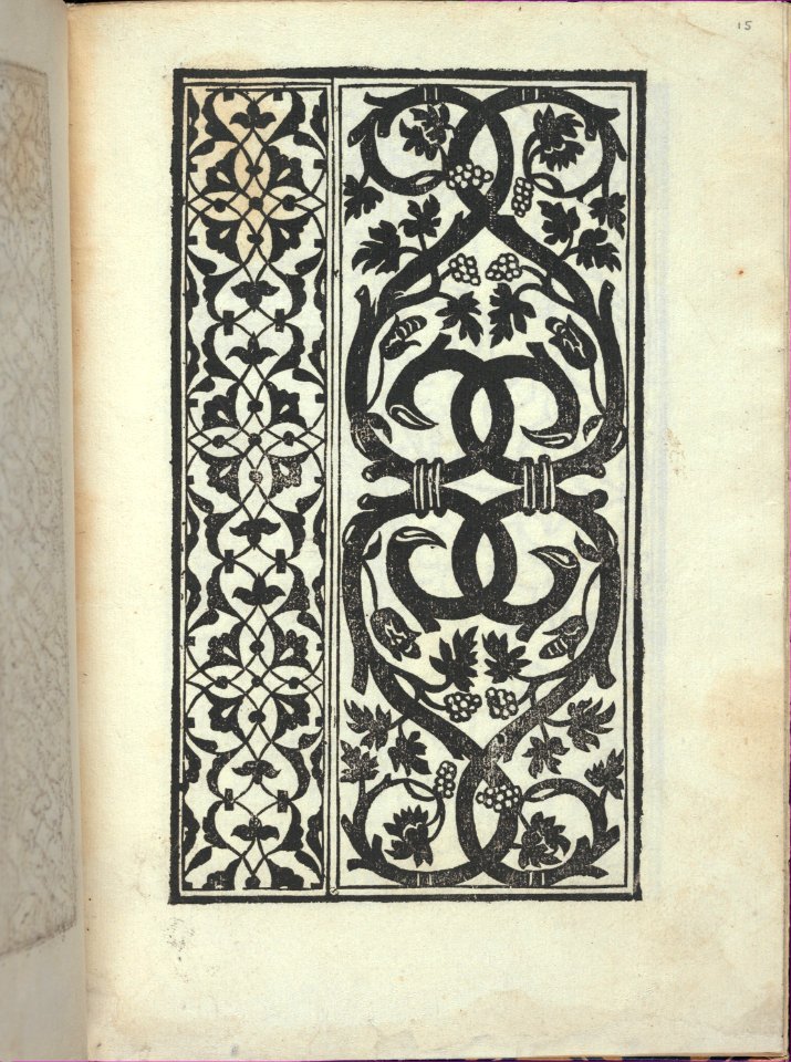 Libro quarto. De rechami per elquale se impara in diuersi modi lordine e il modo de recamare...Opera noua, page 15 (recto) MET DP353793