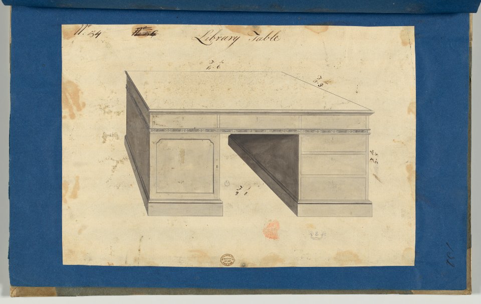 Library Table, from Chippendale Drawings, Vol. II MET DP-14176-021