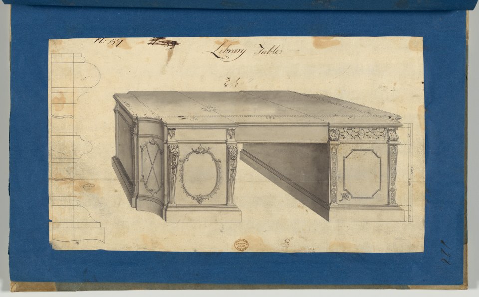 Library Table, from Chippendale Drawings, Vol. II MET DP-14176-017