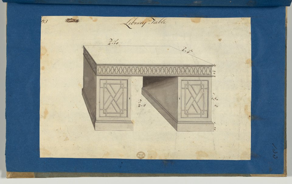 Library Table, from Chippendale Drawings, Vol. II MET DP-14176-022