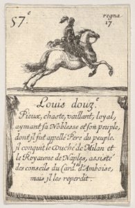 Louis douz.-e - Pieux, chaste..., from 'Game of the Kings of France' (Jeu des Rois de France) MET DP831128